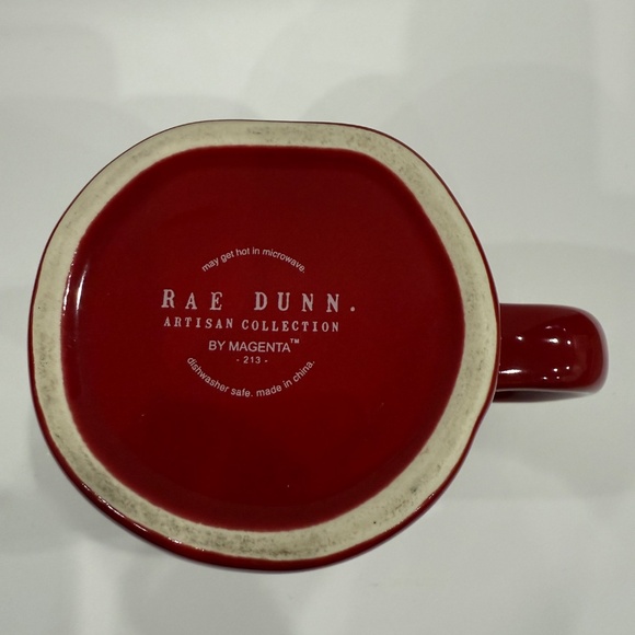 Rae Dunn CHRISTMAS CHEER Coffee Mug Artisan Collection Magenta Red Shiny 16 oz - Picture 4 of 4